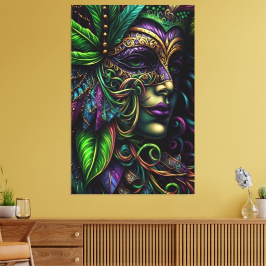 Mardi Gras, New Orleans, Fat Tuesday, NOLA Canvas Afdruk (Insitu (Woonkamer))