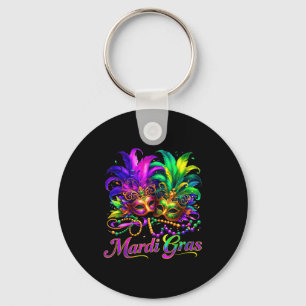 Mardi gras new orleans feest verenmasker voor mann sleutelhanger