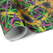 Mardi Gras New Orleans Festive Gold Rings Cadeaupapier (Rol Hoek)