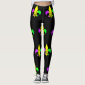 Mardi Gras New Orleans Fleur-de-Lis Leggings (Voorkant)
