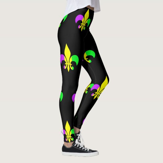 Mardi Gras New Orleans Fleur-de-Lis Leggings (Rechts)