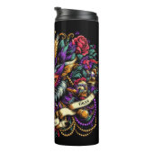 Mardi Gras New Orleans gemaskerde kat ontwerp Thermosbeker (Geroteerd rechts)