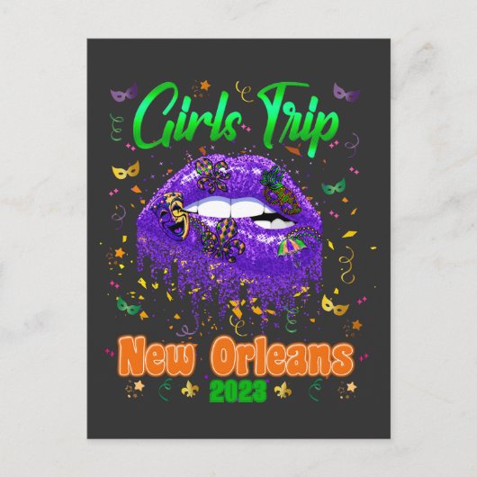 Mardi Gras New Orleans Girls Briefkaart (Voorkant)