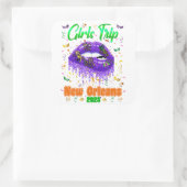 Mardi Gras New Orleans Girls Vierkante Sticker (Tas)