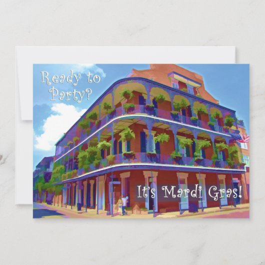 Mardi Gras New Orleans Historic Street Kaart (Voorkant)