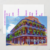 Mardi Gras New Orleans Historic Street Kaart (Voorkant / Achterkant)