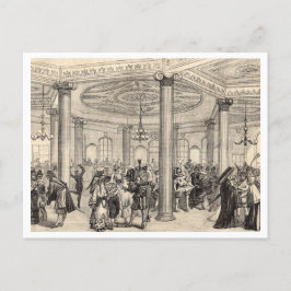 Mardi Gras New Orleans historische tekening 1878 Briefkaart