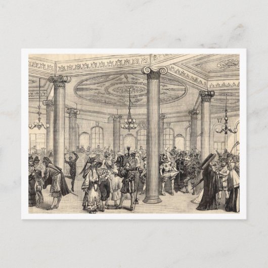 Mardi Gras New Orleans historische tekening 1878 Briefkaart (Voorkant)