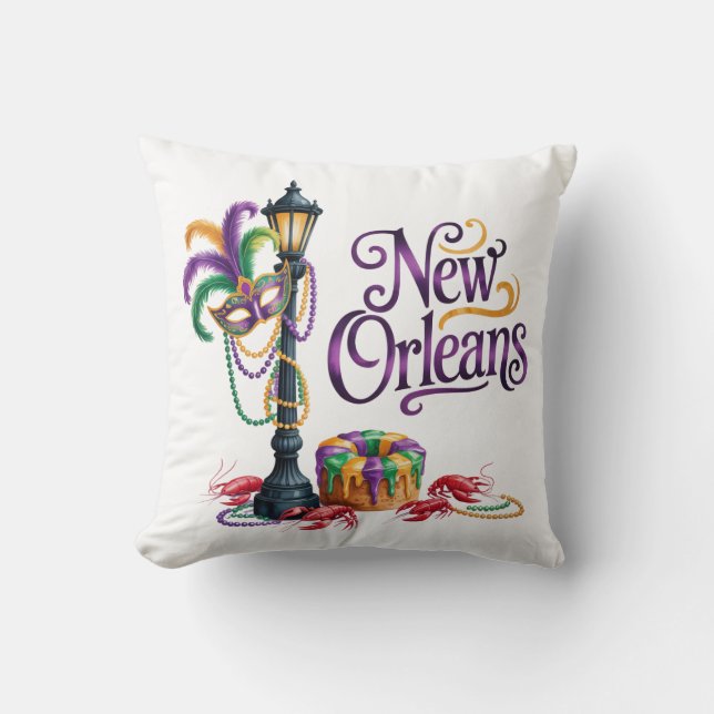 Mardi Gras New Orleans illustratie Kussen (Voorkant)