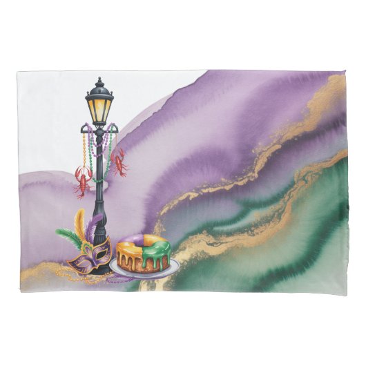 Mardi Gras New Orleans Illustratie Kussensloop (Voorkant)