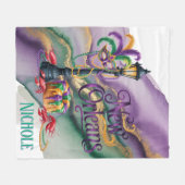 Mardi Gras New Orleans illustration Fleece Deken (Voorkant (Horizontaal))