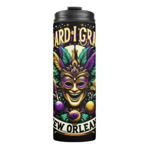 Mardi Gras New Orleans Jester Mask Design Thermosbeker