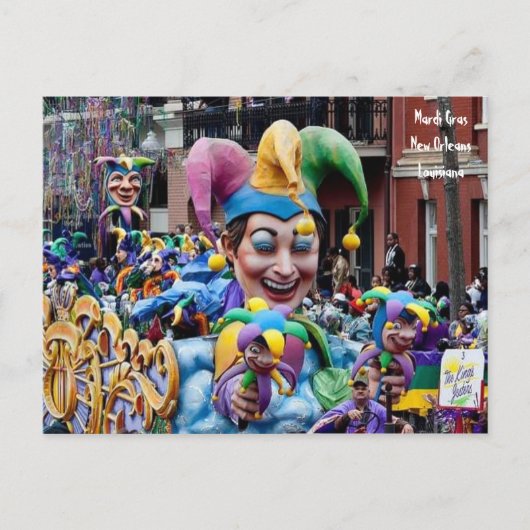 Mardi Gras New Orleans, Louisiana Briefkaart (Voorkant)