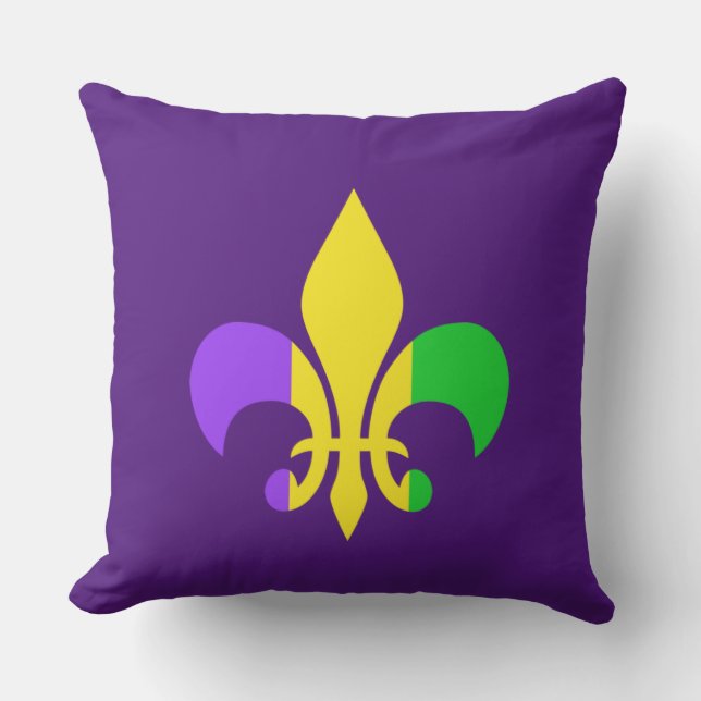 Mardi Gras New Orleans Louisiana Fleur-de-Lis Kussen (Voorkant)