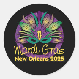 Mardi Gras New Orleans Mask Sticker - 2025