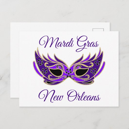 Mardi Gras New Orleans Masker Briefkaart (Voorkant / Achterkant)