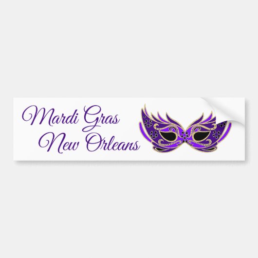 Mardi Gras New Orleans Masker Bumpersticker (Voorkant)