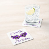 Mardi Gras New Orleans Masker Kartonnen Onderzetters (Insitu)