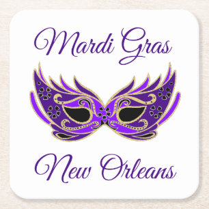 Mardi Gras New Orleans Masker Kartonnen Onderzetters