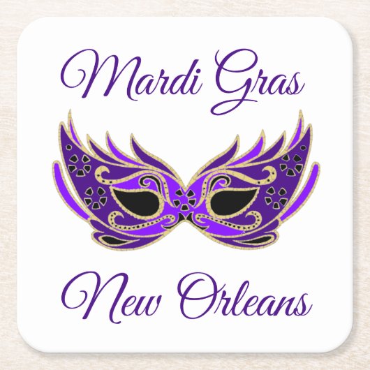 Mardi Gras New Orleans Masker Kartonnen Onderzetters (Voorkant)