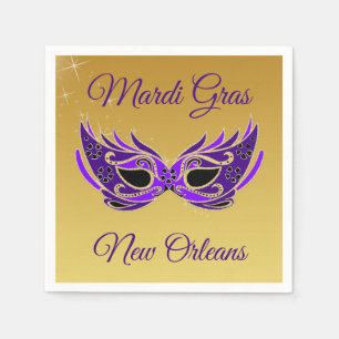 Mardi Gras New Orleans Masker over goud Servet