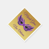 Mardi Gras New Orleans Masker over goud Servet (Hoek)