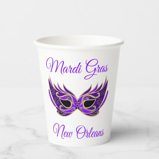 Mardi Gras New Orleans Masker Papieren Bekers (Voorkant)