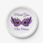 Mardi Gras New Orleans Masker Papieren Bordje (Voorkant)
