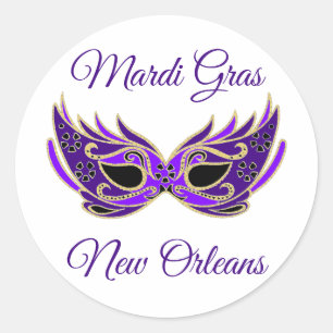 Mardi Gras New Orleans Masker Ronde Sticker