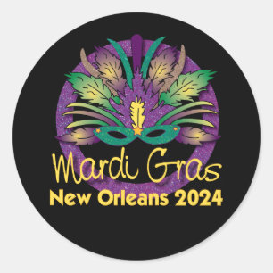 Mardi Gras New Orleans Masker Sticker - 2024