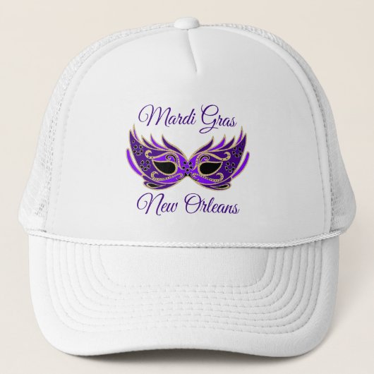 Mardi Gras New Orleans Masker Trucker Pet (Voorkant)