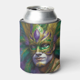 Mardi Gras New Orleans Naam toevoegen Man Mask Blu Blikjeskoeler