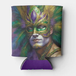 Mardi Gras New Orleans Naam toevoegen Man Mask Blu Blikjeskoeler