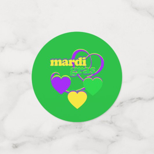 Mardi Gras New Orleans Paars Gellow Gold Custom Confetti (Kleine voorkant)