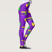 Mardi Gras New Orleans Paarse Gele Kute Leggings (Rechts)