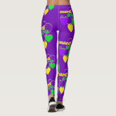 Mardi Gras New Orleans Paarse Gele Kute Leggings (Achterkant)