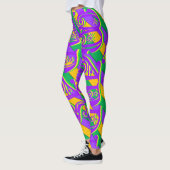 Mardi Gras New Orleans Paarse groene gele tekst Leggings (Links)