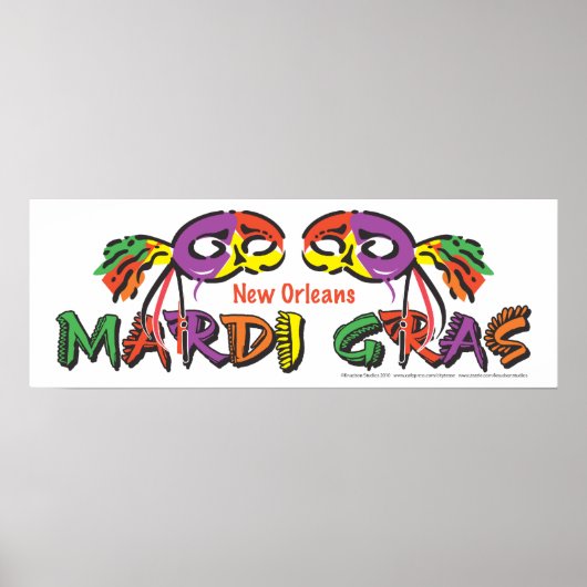 Mardi Gras New Orleans Poster (Voorkant)