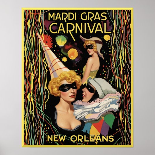 Mardi Gras New Orleans poster. Poster (Voorkant)