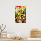 Mardi Gras New Orleans-reisposter. Poster (Keuken)