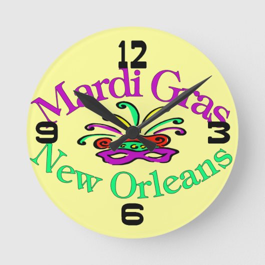 Mardi Gras New Orleans Ronde Klok (Voorkant)