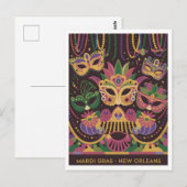 Mardi Gras New Orleans Vintage Briefkaart (Voorkant / Achterkant)