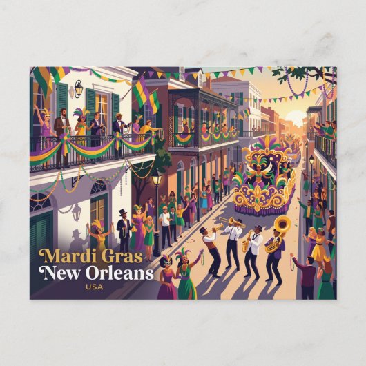 Mardi Gras New Orleans, VS Briefkaart (Voorkant)