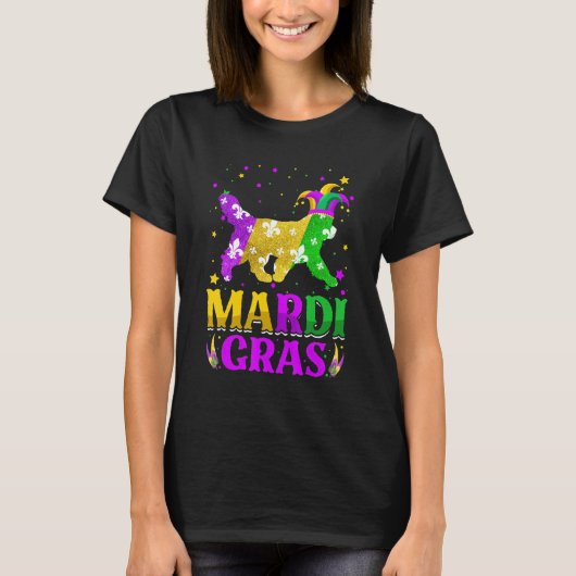 Mardi Gras Newfoundland Dog Lover Carnival Jester_ T-shirt (Voorkant)