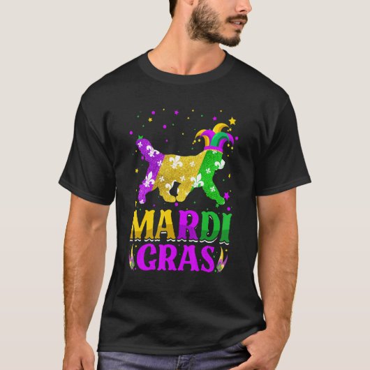 Mardi Gras Newfoundland Dog Lover Carnival Jester_ T-shirt (Voorkant)