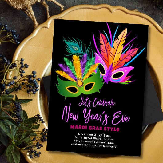 Mardi Gras Nieuwjaarsfeest Kaart