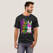 Mardi Gras No Prob Llama Alpaca Funny Carnival Cos T-shirt (Voorkant volledig)