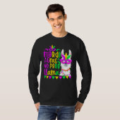 Mardi Gras No Prob Llama Alpaca Funny Carnival Cos T-shirt (Voorkant volledig)
