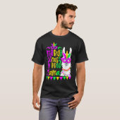 Mardi Gras No Prob Llama Alpaca Funny Carnival Cos T-shirt (Voorkant volledig)