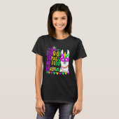Mardi Gras No Prob Llama Alpaca Funny Carnival Par T-shirt (Voorkant volledig)